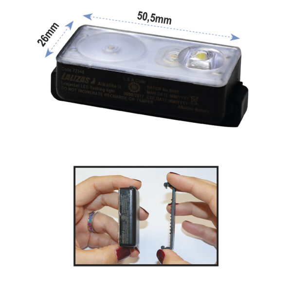 LALIZAS Lifejacket LED flashing light "Alkalite II" ON-OFF water activated, USCG, SOLAS/MED - Image 4