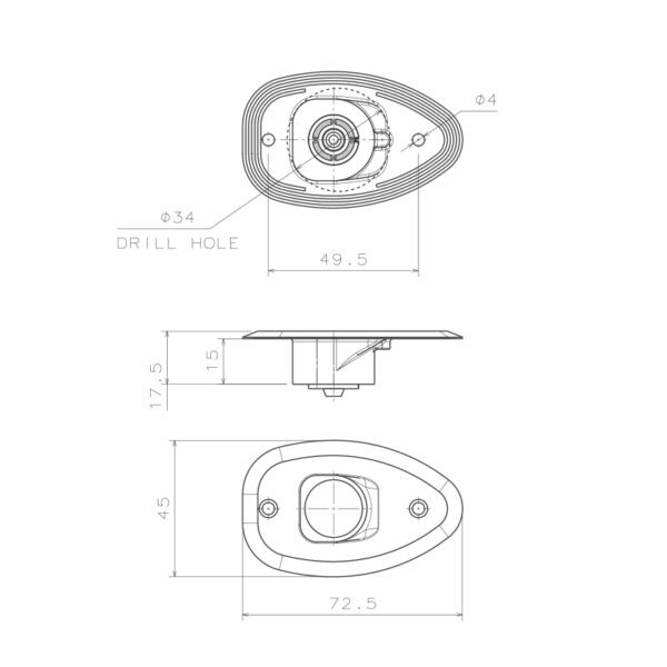 MICRO LED 12 Starboard & Port Lights 112,5°, Side & Flush mounted, Set - Image 2