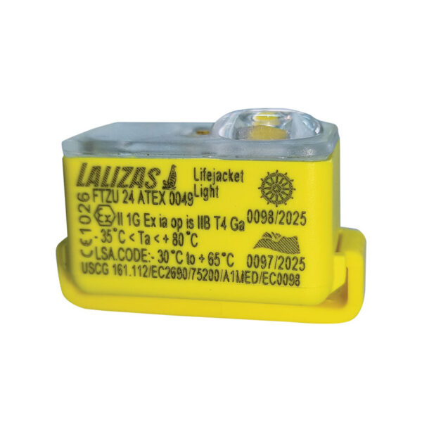 LALIZAS Lifejacket LED Flashing Light"Safelite IV"ON-OFFwater activat.,USCG-SOLAS/MED-MER-ATEX-IECEx